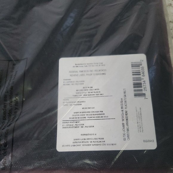 4 - 18.5"x13" Woven Christmas Arrangement Placemats Poinsettias Pinecones Candle - Picture 4 of 4